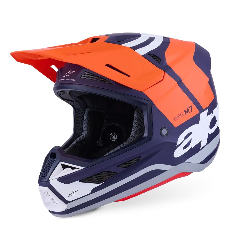 Alpinestars 2026 SM7 Core Motocross Helmet Orange Blue Matt